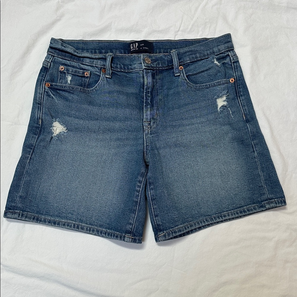 GAP Blue Denim Jean Shorts with Light Distressing